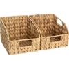 Pantry Baskets for Organizing, Wicker Baskets with Built-In Handles, Handwoven W
