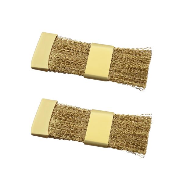 LT Easiyl 2Pcs Copper Wire Brush Gold Flat Copper Wire Brush Cleaning Grease Brush for Nail Art Bits Cleaning Tools Manicure Accessories Salon and Home 60x20mm