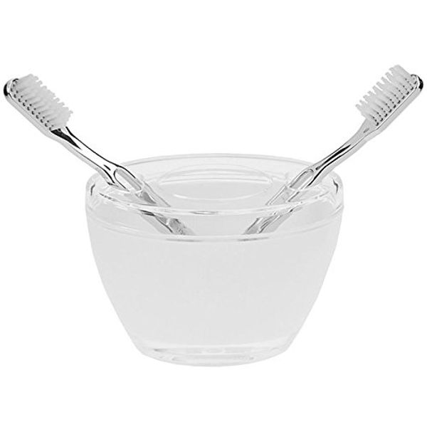 Pure White Elliptical Shape Shatterproof Acrylic Toothbrush Holder.