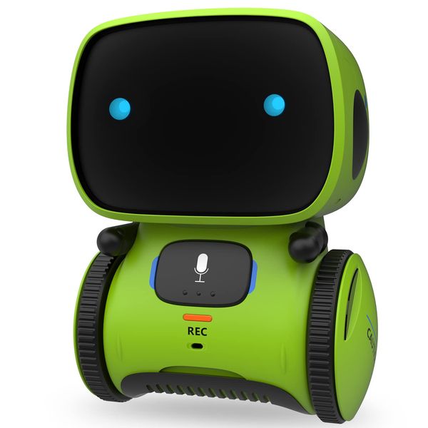 GILOBABY Kids Smart Robot Toys, Children Interactive Intelligent Robotic Toys for 3 Years Old Up, Girls Boys, Voice Control &Touch Sense, Dance &Sing &Walk, Recorder &Speak Like You (Green)