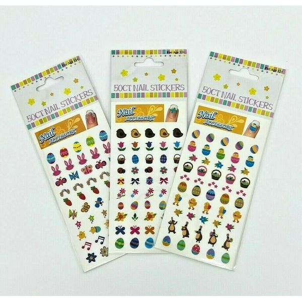 Nail Art Sticker Set - Easter & Spring - Stick on Nail Decorations 150 Stickers