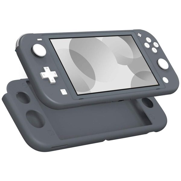 MoKo Protective Case Compatible with Nintendo Switch Lite, Soft Silicone Cover Rubber Anti-Scratch Shockproof Shell Case Accessories for Switch Lite Console and Controller - Gray
