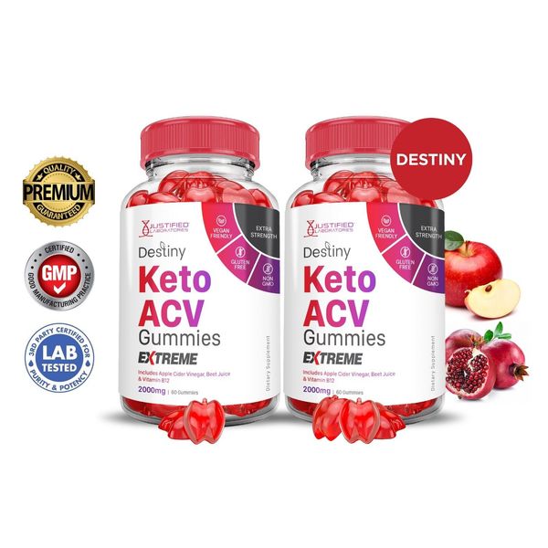 Destiny Keto Extreme ACV Gummies 2000MG Apple Cider Vinegar 120 Gummys