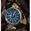 FLIEGERUHR Retro MECH.MIL-TEC Black DIAL, Einheitsgröße