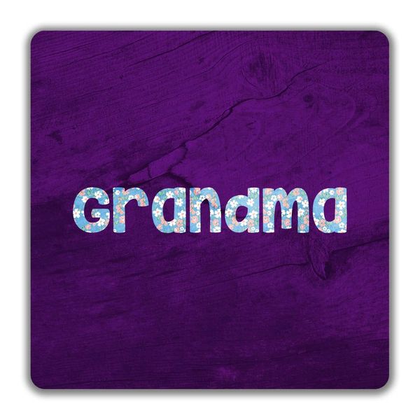 Shopagift Flower Pattern Grandma 2 Pack Coasters Gift - 9cm x 9cm