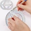 2PCS 360 Degree Angle Measure Circle Protractor 360 Degree Protractor for School Classroom Office Drafting Measuring