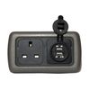CBE Double Frame, 240v Socket & Double USB - Graphite