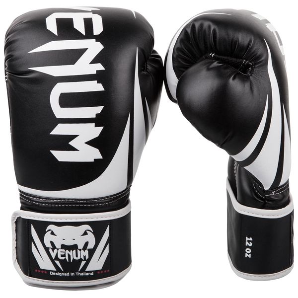 Venum Challenger 2.0 Boxing Gloves - Black/White - 12-Ounce