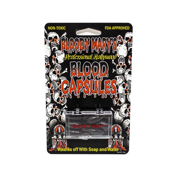 Bloody Mary's Professional Hollywood Fake Blood Capsules Vampire FX Special Effects Horror Halloween (6 PACK)