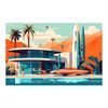 1960s Mid Century Modern Atomic Age Art Print cx2