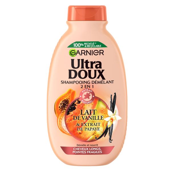 Garnier Ultra Doux Shampoo, entwirrend, Vanille, 300 ml