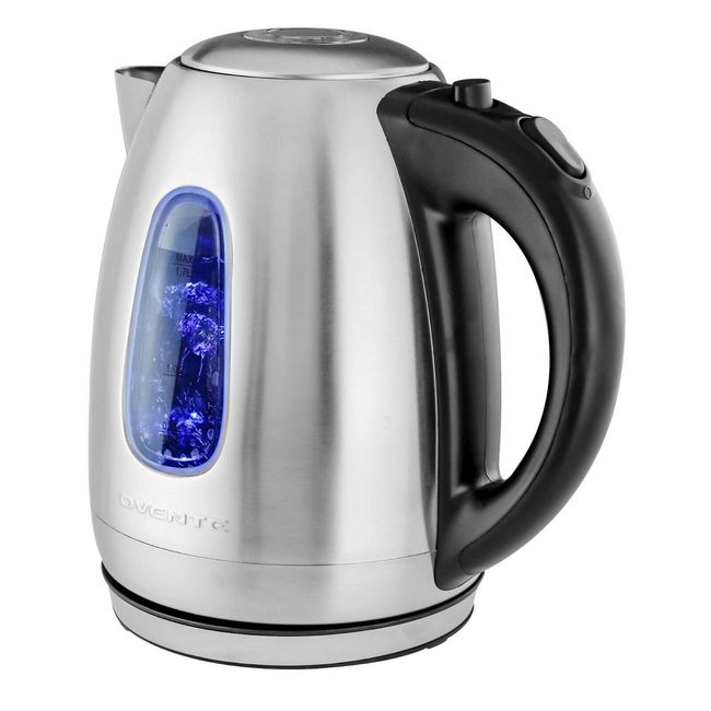 Ovente Electric Hot Water Kettle 1.7 Liter with Boil Dry Protection Silver KS96S