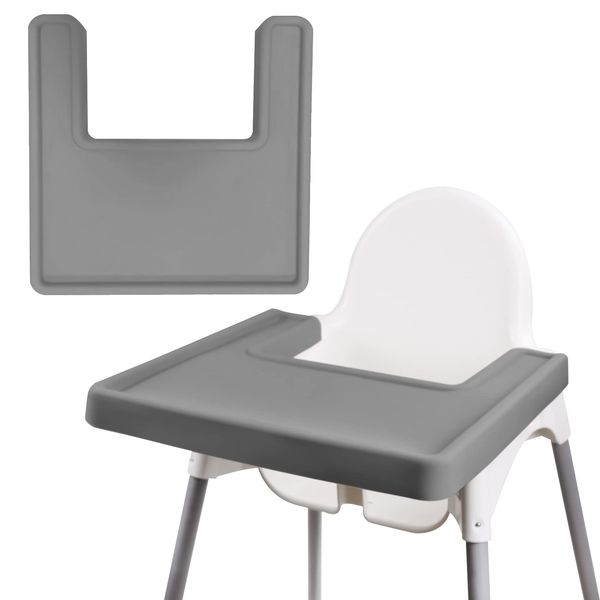 High Chair Placemat, Durable for IKEA High Chair Placemat, All-Inclusive Dining Chair Cushion, Clean and Hygienic, Suitable for IKEA Antilop Highchai, for Toddlers and Babies (Dark Grey)