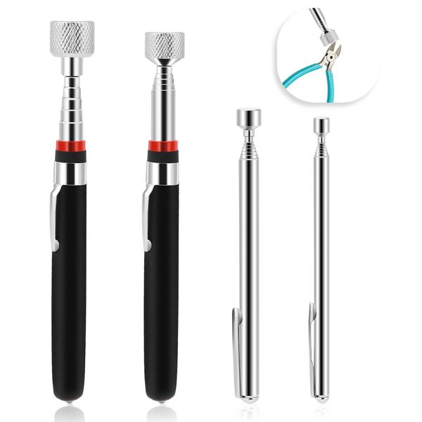 Magnetic Pick Up Tool 4 Pack, Telescopic Magnet Stick, Magnetic Retrieval Tool Extendable Magnet Pickup Tool Magnetic Stick, Screw Magnet Pickup Tool Magnet on A Stick (1.5lb 3lb 10lb 15lb)