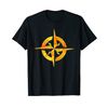 Compass Navigation Travel Fire Flames Burning T-Shirt