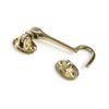 Dzina Cabin Hook Silent Pattern 50mm (2 Inch) Brass, Pack of 2