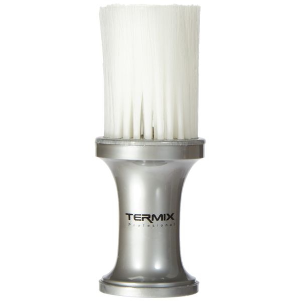 Termix Professional Hairdressing Talcum Powder Brush Brush for Cleaning Your Neck with Soft Fibres for Maximum Cleaning Silver Colour and White Fibres