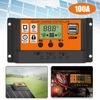 100A Solar Panel Battery Charge Controller 12V/24V LCD Regulator Auto Dual USB