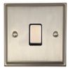 Deco Satin Nickel Light Switch (1 Gang/Black Insert/Matching Switch) - DSN301
