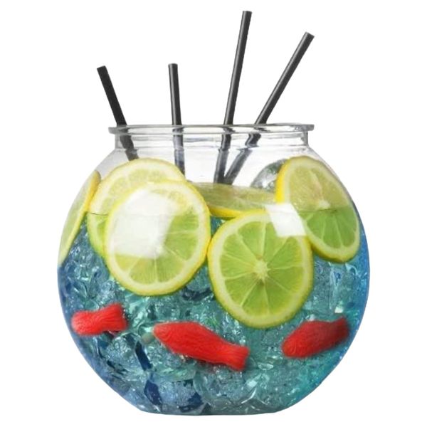 Cocktail Fish Bowl x1, 5 Pints Size, 185mm Diameter. Plastic Cocktail Bowls Great Accessories for Parties, Weddings, Craft, Home or as a Gift. Cocktail Punch Bowl for Any Occasion.