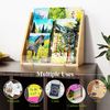 NiHome Bamboo & Acrylic Greeting Card Display Stand for Cards