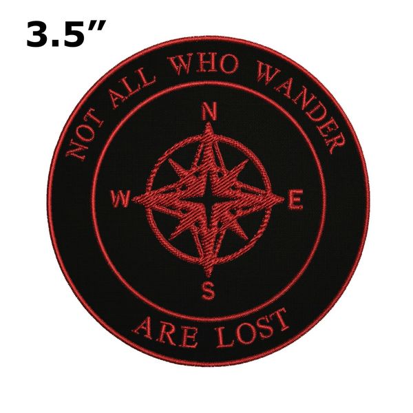 Not All Who Wander Are Lost Compass Embroidered Patch hook Nature Lover Gift