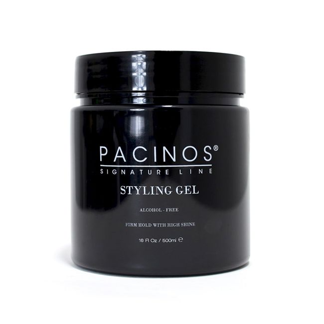 Pacinos Hair Styling Gel - Firm Hold & Shine Finish - Water Soluble Formula - No Dry Flakes - Alcohol-Free