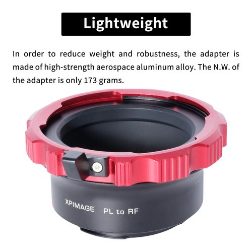 XPIMAGE Ultra-Light Aluminum Lens Mount Adapter Ring Compatible with PL Lens to Canon EOS RF Camera