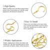 136 Pcs Brass Plated Screw-In Ceiling Cup Hooks Assortment for Home Office