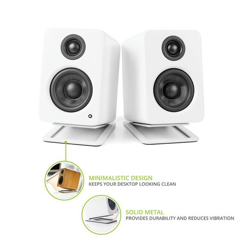 Kanto S2W Desktop Speaker Stands - 2 Pack - Vertical Tilt - Steel (White)