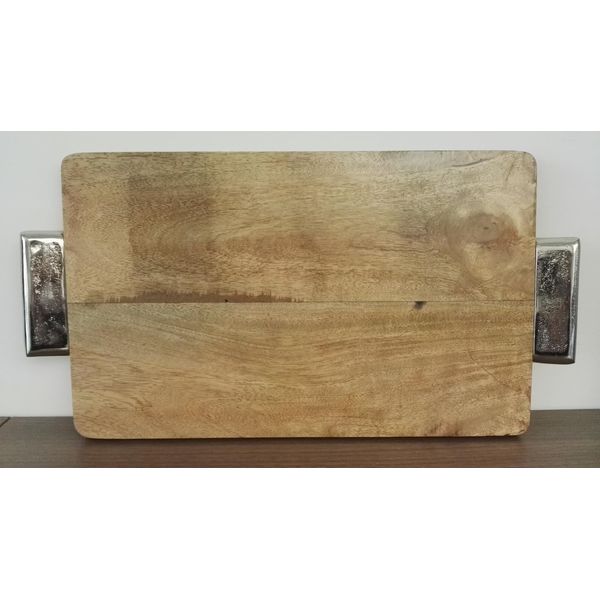 Holztablett m. Alu Griffen 32x