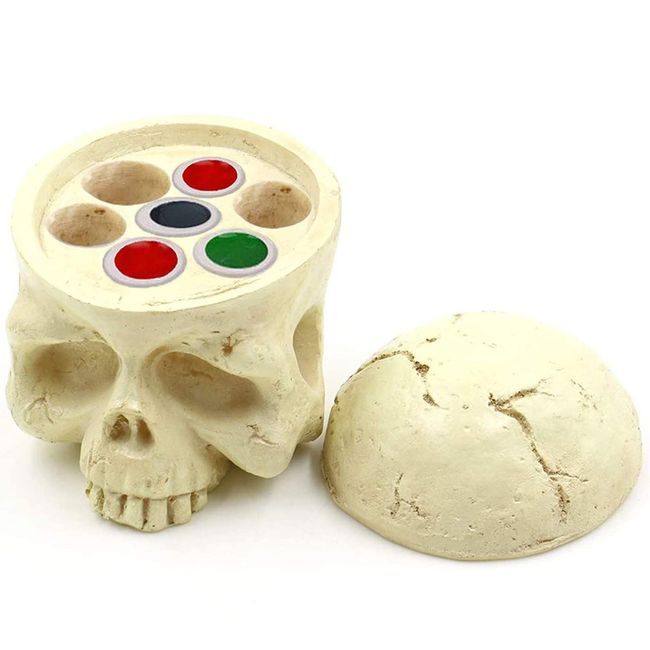 Tattoo Ink Cup Holder - Yangna 7 Holes Tattoo Pigment Ink Cup Holders Skull Head Stand Tattoo Ink Cap Holders Hard Resin Tattoo Ink Holder Tattoo Pigment Cap Holder for Tattoo Ink