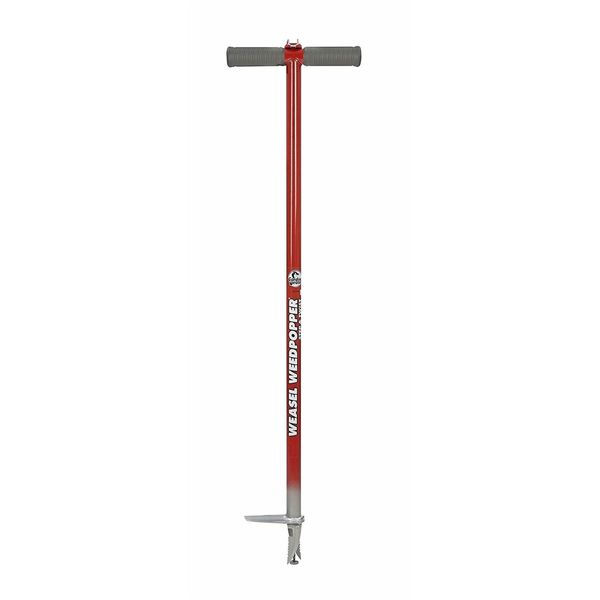 Garden Weasel Step and Twist Hand Weeder, 36” Long, Red & Silver