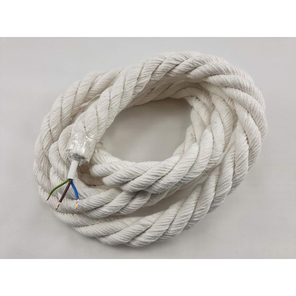30 mm cotton rope with power cable integrated/incorporated