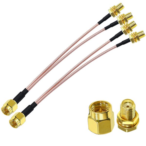 TUOLNK SMA Splitter Cable 6" (15cm) SMA Male to Dual SMA Female Coaxial Cable for 4G LTE Home Phone Router SMA V-Shape RF Coax Extension Cable 2Pack