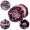 TUPARKA 3 Packs Shower Caps Waterproof Bath Caps Double Layer Shower Hat for Girls and Women