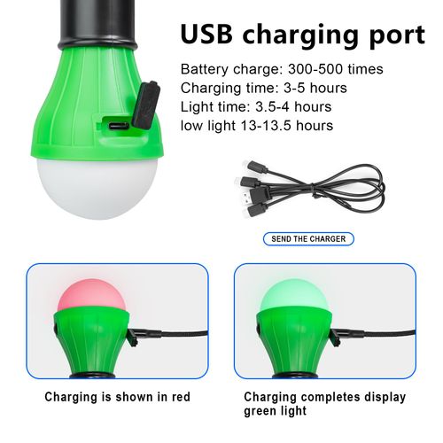 Jarxin Led Camping Lantern USB Rechargeable,Outdoor Tent Lights for Camping Hanging,Kids with Clip Hook Camping Flashlight (4 Packs Black)