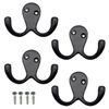 EAI Twin Robe Hook Matt Black - Pack of 4