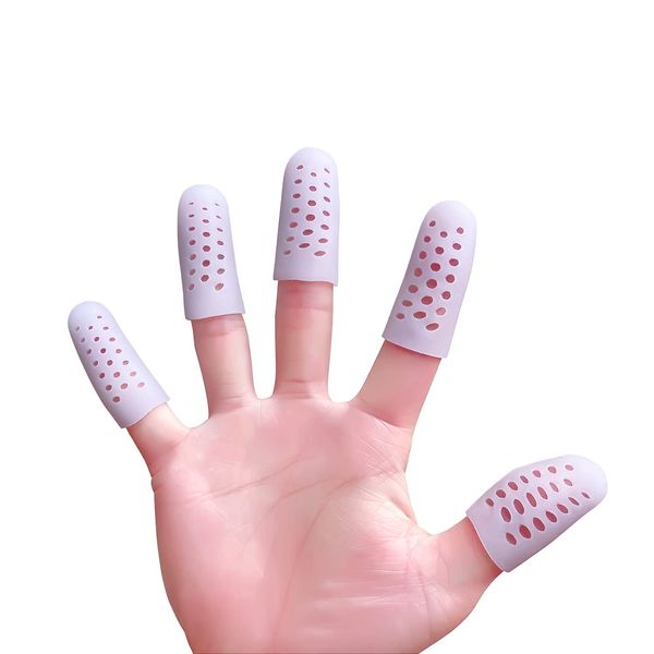 HioIoiH Finger Caps with Hole, Finger Cot Protectors Sleeves, Relief from Pain of Finger Tips Cracked, Arthritis