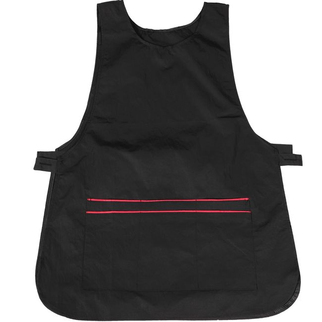 HEALLILY Barber Aprons Hair Stylist Apron Professional Hair Cutting Hairdressing Cape Jacket Vest with Pocket 76x56cm (Black)