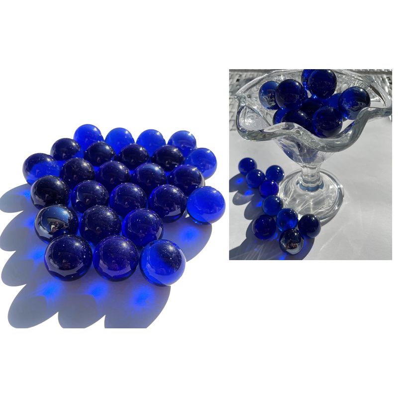 FAIRY TAIL & GLITZER FEE – Confezione Da 95 Biglie Di Vetro Trasparenti Con Riflessi Blu, Diametro 16 Mm, Per Giocare O Decorare