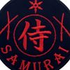 Samurai Patch Biker Applique Embroidered Iron On Sew On Emblem, Red & Black