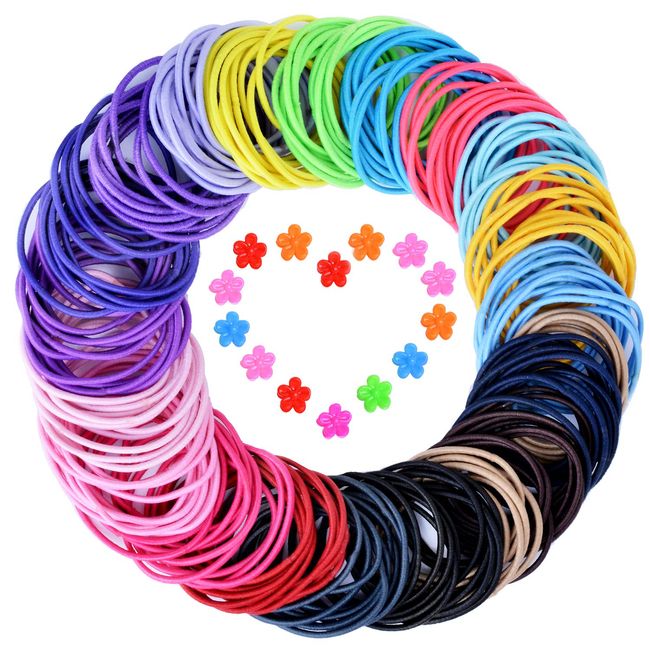 500pcs Elastic Hair Ties Mini Rubber Bands Soft Ponytail Holders Hair Rings  For Kids Baby Girls