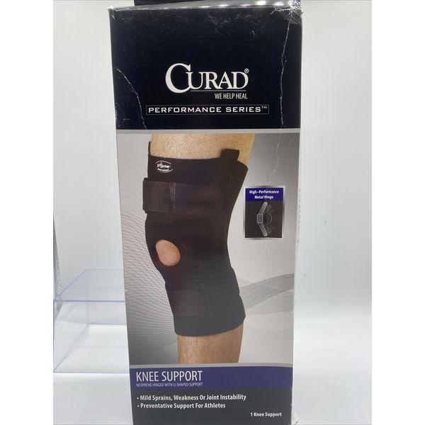 CURAD High Performance Medium Knee Support Metal Hinge 14-15” ACL Neoprene