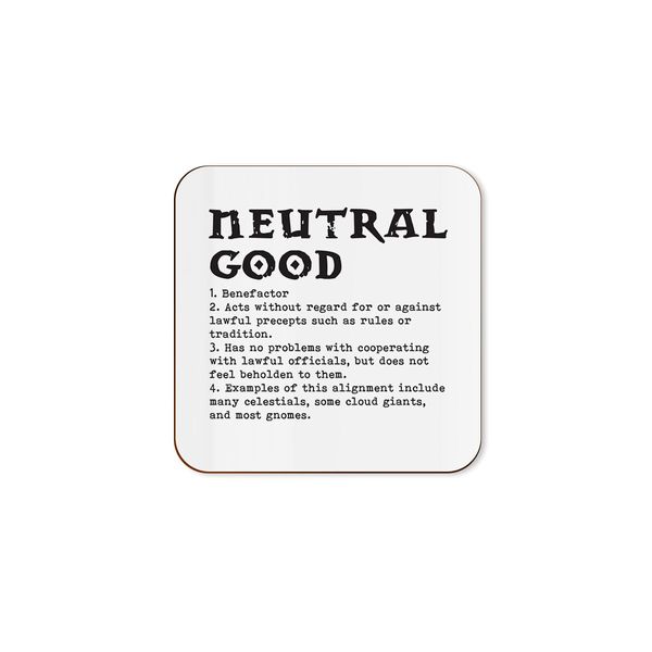 The Victorian Printing Co - Neutral Good Definition - Gaming Single Coaster