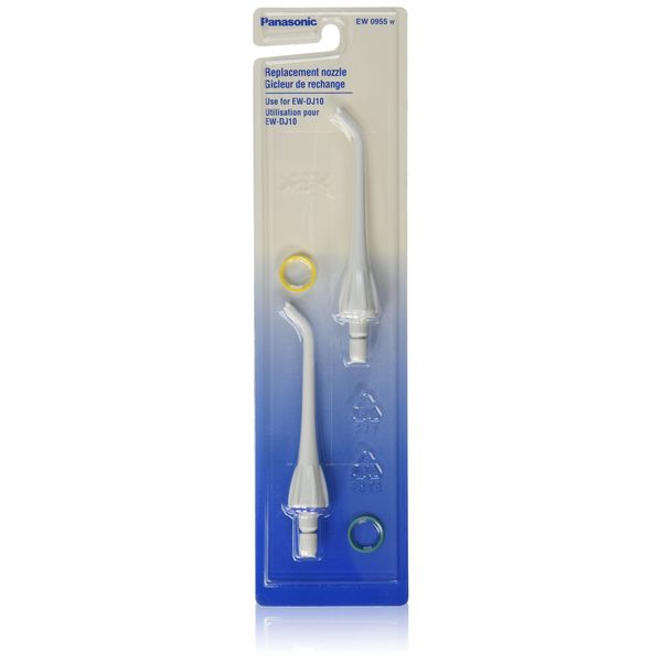 Panasonic Water Jet Nozzle Replacement, Compatible with EW-DJ10-W, EW-DJ10-A Dental Flossers, White, 2 Count