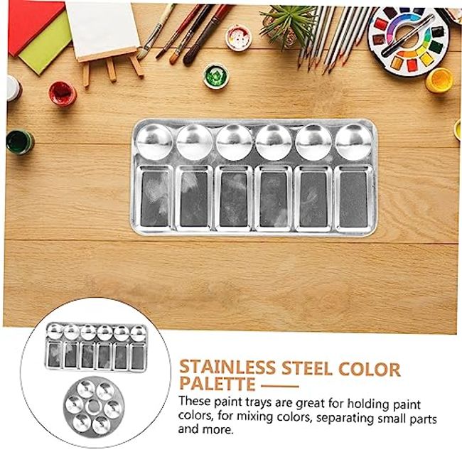 Stainless Steel Watercolor Mixing Trays Art Paint Drawing Tray Painting  Color Mixer 