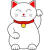 CafePress White Lucky Cat Left Ar Rectangle Magnet (10 pack)