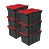 Sterilite 12 Gallon Hinged Lid Industrial Tote, Stackable Storage Bin, 6 Pack