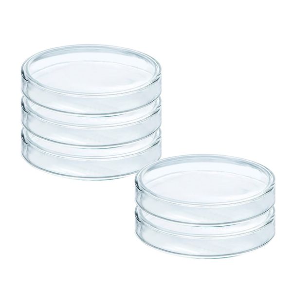 MaT store Petri Dish, Glass Dish with Lid, Heat Resistant to 400°C, High Borosilicate Cell, Pack of 5 (60mm)